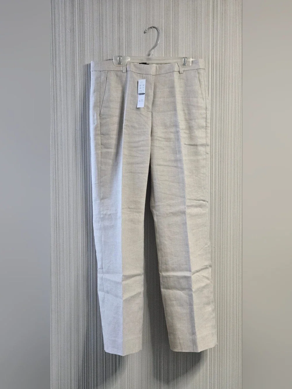 Nwt J. Crew Kaya Pant Stretch Linen Blend Flax Ivory Size 2